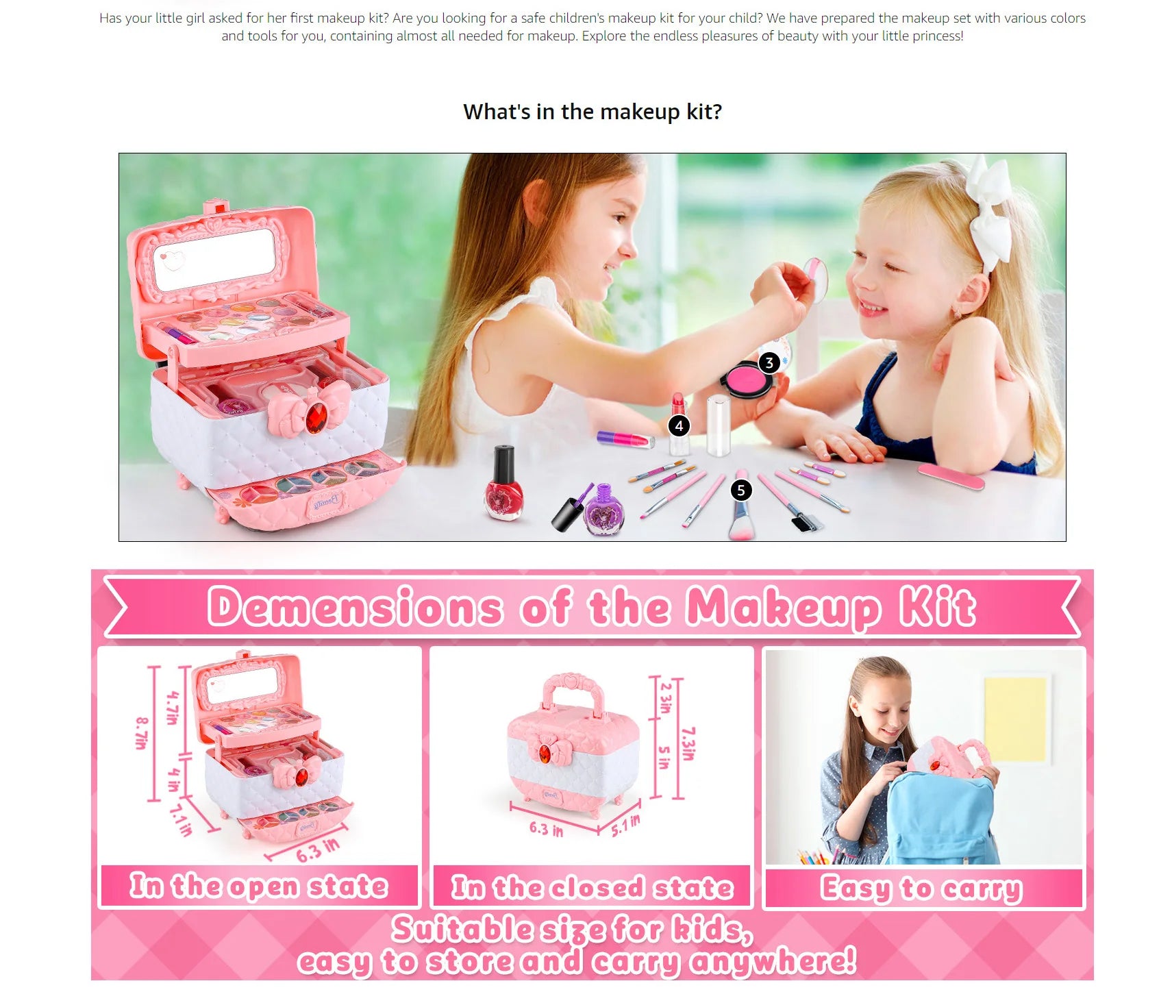 KidGlam - Kids Washable Makeup Beauty Kit